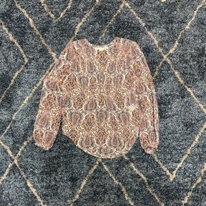 Veronica Beard Sazan Paisley Long Sleeve Blouse size 4 women’s
